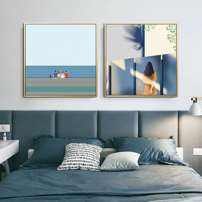 Vivolux | Nordic Canvas Wandkunst Helle Farbige Illustrierte Figur Wanddekoration für das Mädchenzimmer