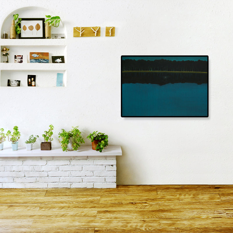 Vivolux | Ölmalerei Landschaft Wandkunst Dunkle Farbe Minimalistischer Leinwanddruck für Hausinterieur