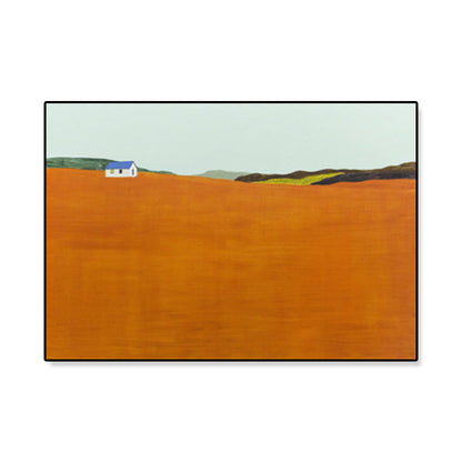 Vivolux | Ölmalerei Landschaft Wandkunst Dunkle Farbe Minimalistischer Leinwanddruck für Hausinterieur