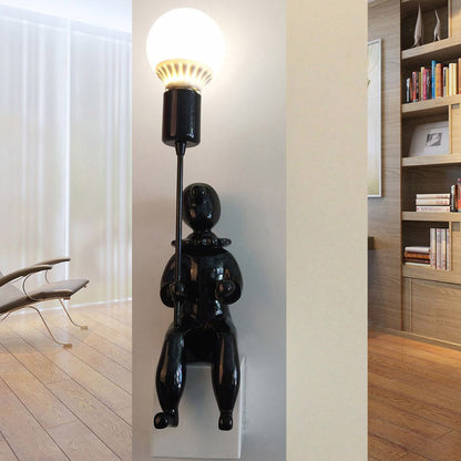 Vivolux | Moderne Zittende Jongen Wandlamp Hars 1 Hoofd Monochrome Wandlamp voor Slaapkamer