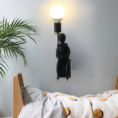 Vivolux | Moderne Zittende Jongen Wandlamp Hars 1 Hoofd Monochrome Wandlamp voor Slaapkamer