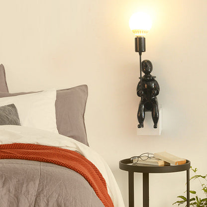 Vivolux | Moderne Zittende Jongen Wandlamp Hars 1 Hoofd Monochrome Wandlamp voor Slaapkamer