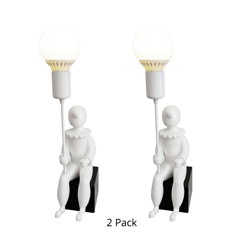 Vivolux | Moderne Zittende Jongen Wandlamp Hars 1 Hoofd Monochrome Wandlamp voor Slaapkamer