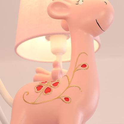 Vivolux | Giraffe Wandleuchte mit Stoffschirm 1 Licht Tier Harz Wandleuchte für Kinderzimmer Kindergarten