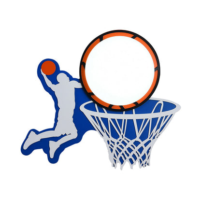 Vivolux | Houten Basketball Ring Wandlamp Sportthema Sconcelamp in Blauw voor Jongens Slaapkamer Trap