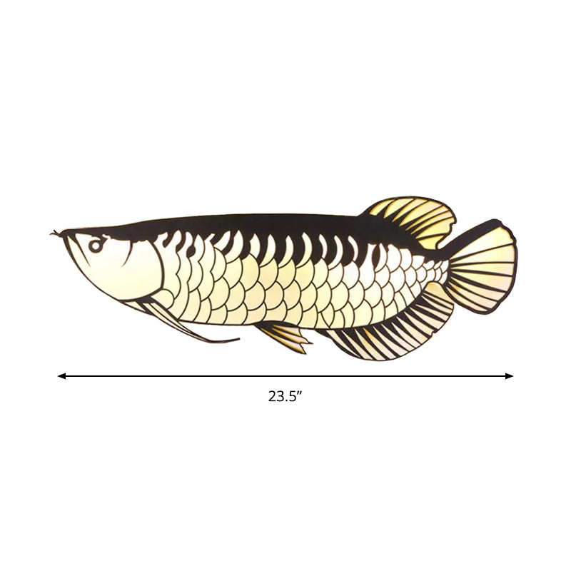 Vivolux | Fischförmige Kindergarten Wandlampe Acryl Kreative LED Wandlampe in Schwarz