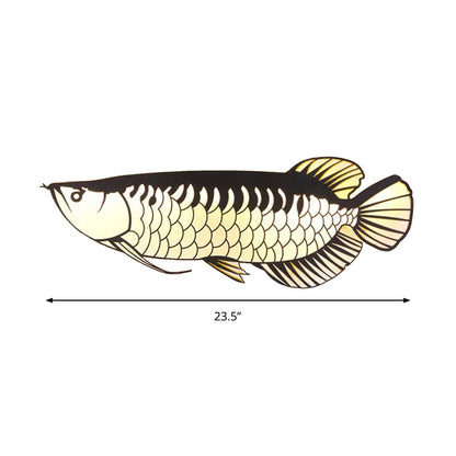 Vivolux | Fischförmige Kindergarten Wandlampe Acryl Kreative LED Wandlampe in Schwarz