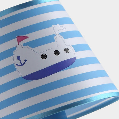 Vivolux | Nautical Blue Wandlamp Stripe Shade 1 Licht Metaal Wandlamp met Cartoon Schip voor Entree
