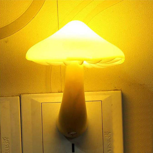 Vivolux | Schöne weiße LED-Wandlampe Pilz 1 Kopf Kunststoff Stecker Wandleuchte für Flur
