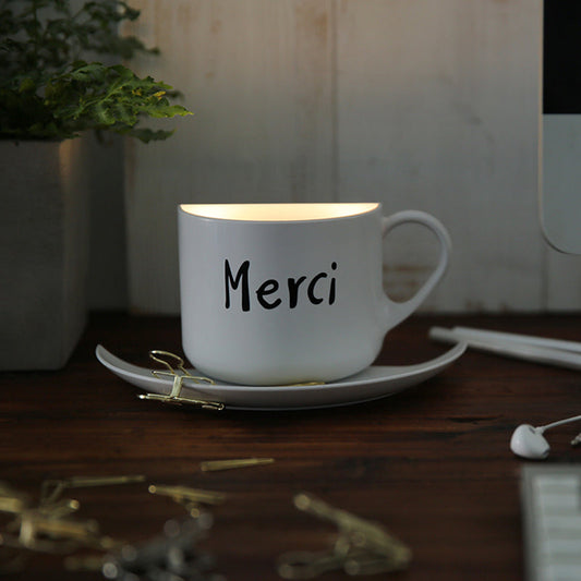 Vivolux | Witte Koffiekop Wandlamp Modern Lief Metaal LED Nachtlamp in Wit voor Café