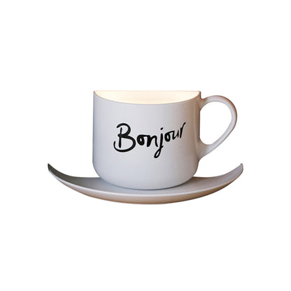 Vivolux | Witte Koffiekop Wandlamp Modern Lief Metaal LED Nachtlamp in Wit voor Café