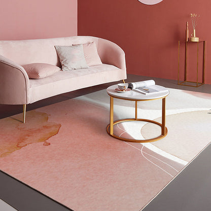 Vivolux | Roze en Witte Slaapkamer Tapijt Noviteit Kleurblokpatroon Tapijt Polyester Wasbaar Vloerkleed