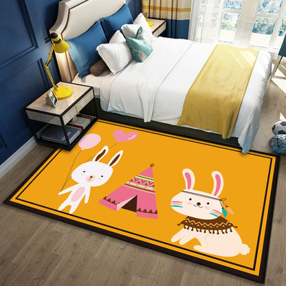 Vivolux | Schöner Multicolor Kinderteppich Polyester Tiermuster Teppich Waschbar Haustierfreundlicher Rutschfester Teppich für das Kinderzimmer