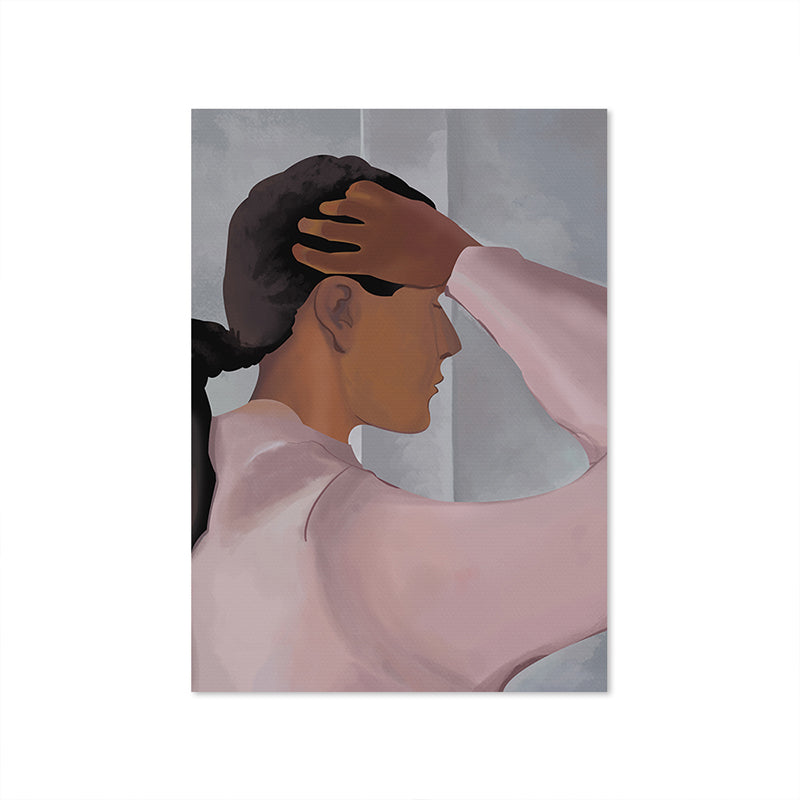 Vivolux | Illustrierter Figuren-Leinwanddruck Pop Art Texturiertes Wohnzimmer Wanddekor in sanften Farben