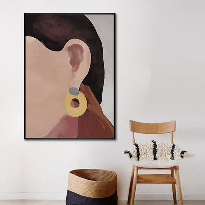 Vivolux | Illustrierter Figuren-Leinwanddruck Pop Art Texturiertes Wohnzimmer Wanddekor in sanften Farben