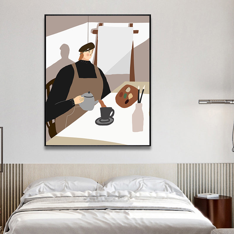 Vivolux | Zeichnung Mädchen Tag Wandkunst Funky Trendige Figur Wanddeko in Pastellfarbe für das Wohnzimmer