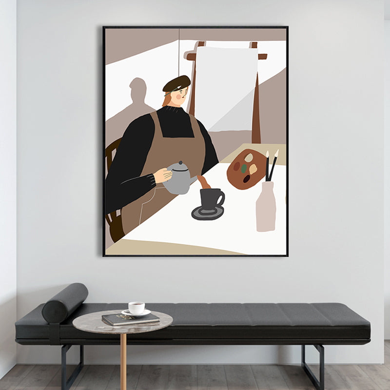 Vivolux | Zeichnung Mädchen Tag Wandkunst Funky Trendige Figur Wanddeko in Pastellfarbe für das Wohnzimmer