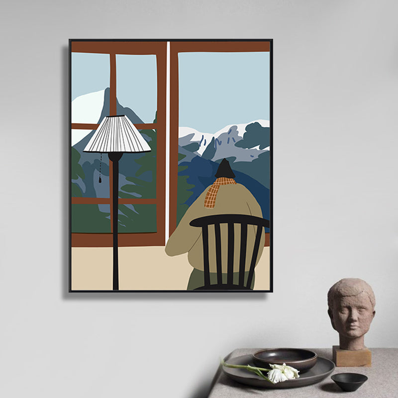 Vivolux | Zeichnung Mädchen Tag Wandkunst Funky Trendige Figur Wanddeko in Pastellfarbe für das Wohnzimmer