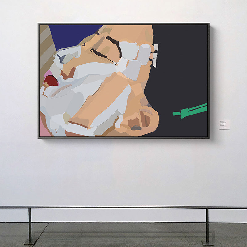 Vivolux | Illustration Rote Lippen Leinwanddruck Texturiert Funky Jungenzimmer Wandkunst Dekor in Weiß