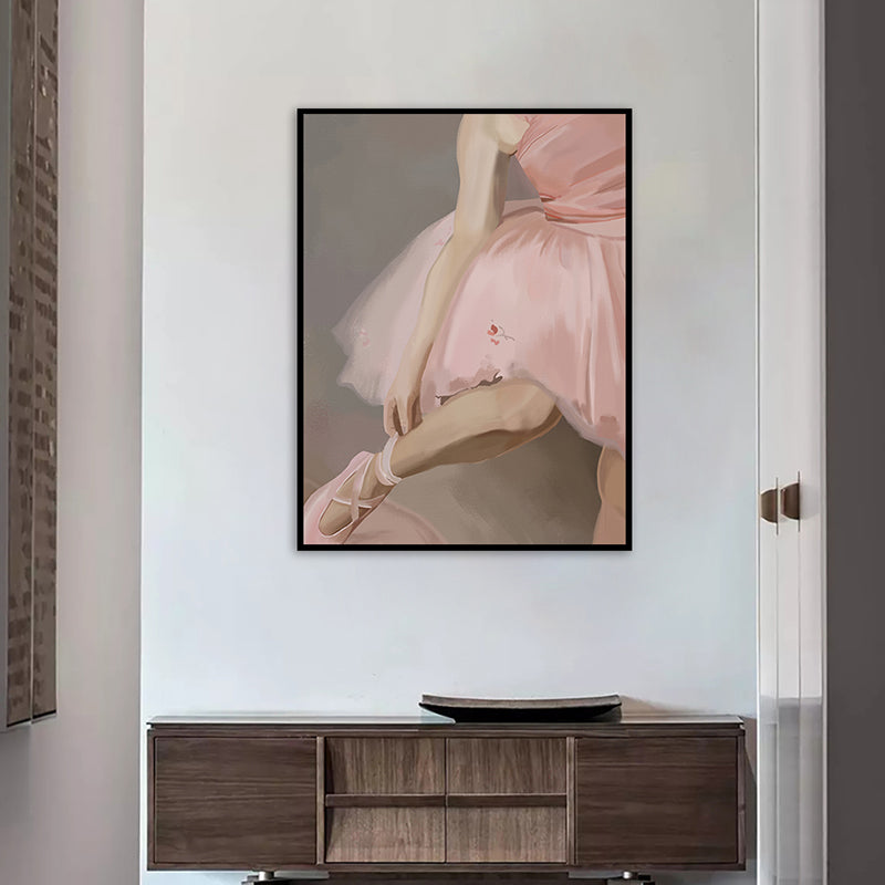 Vivolux | Glam Ballet Girl Wandkunst Druck Leinwand Texturiert Rosa Wanddeko für das Wohnzimmer