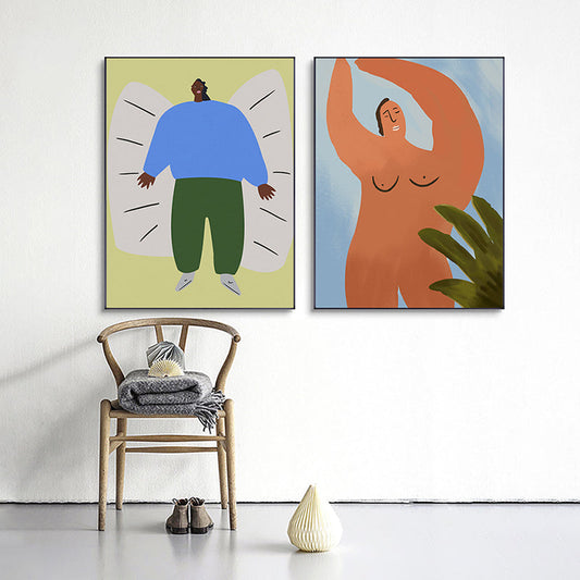 Vivolux | Strukturierte Illustration Big Guy Leinwanddruck Pop Art Wanddekoration fürs Schlafzimmer, mehrere Größen