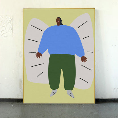 Vivolux | Strukturierte Illustration Big Guy Leinwanddruck Pop Art Wanddekoration fürs Schlafzimmer, mehrere Größen