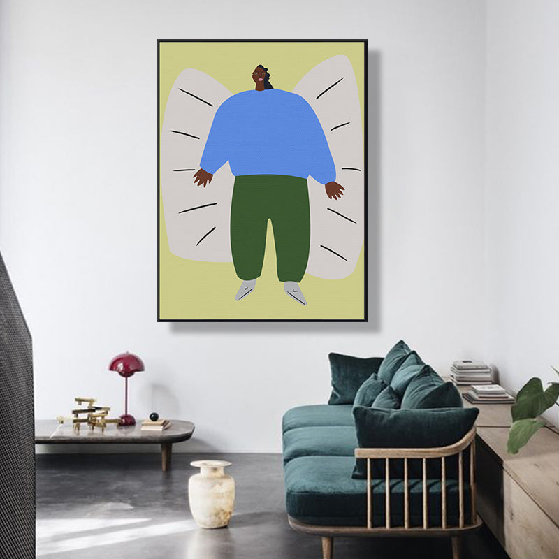 Vivolux | Strukturierte Illustration Big Guy Leinwanddruck Pop Art Wanddekoration fürs Schlafzimmer, mehrere Größen