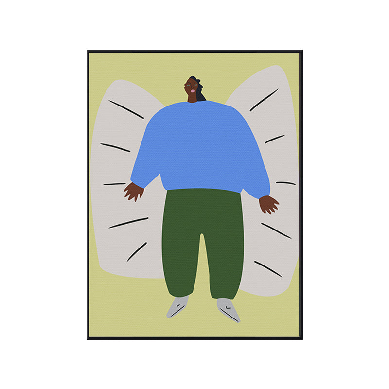 Vivolux | Strukturierte Illustration Big Guy Leinwanddruck Pop Art Wanddekoration fürs Schlafzimmer, mehrere Größen