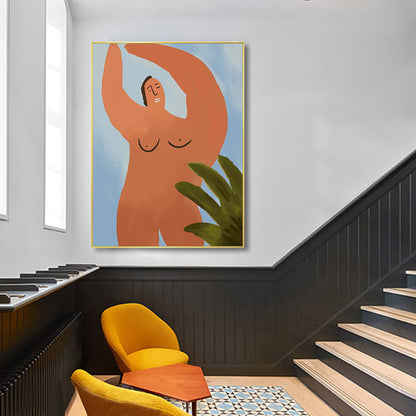 Vivolux | Strukturierte Illustration Big Guy Leinwanddruck Pop Art Wanddekoration fürs Schlafzimmer, mehrere Größen