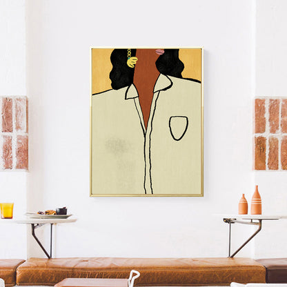 Vivolux | Frau mit Ohrringen Wandkunst Texturiert Funky Wohnzimmer Leinwanddruck zur Dekoration