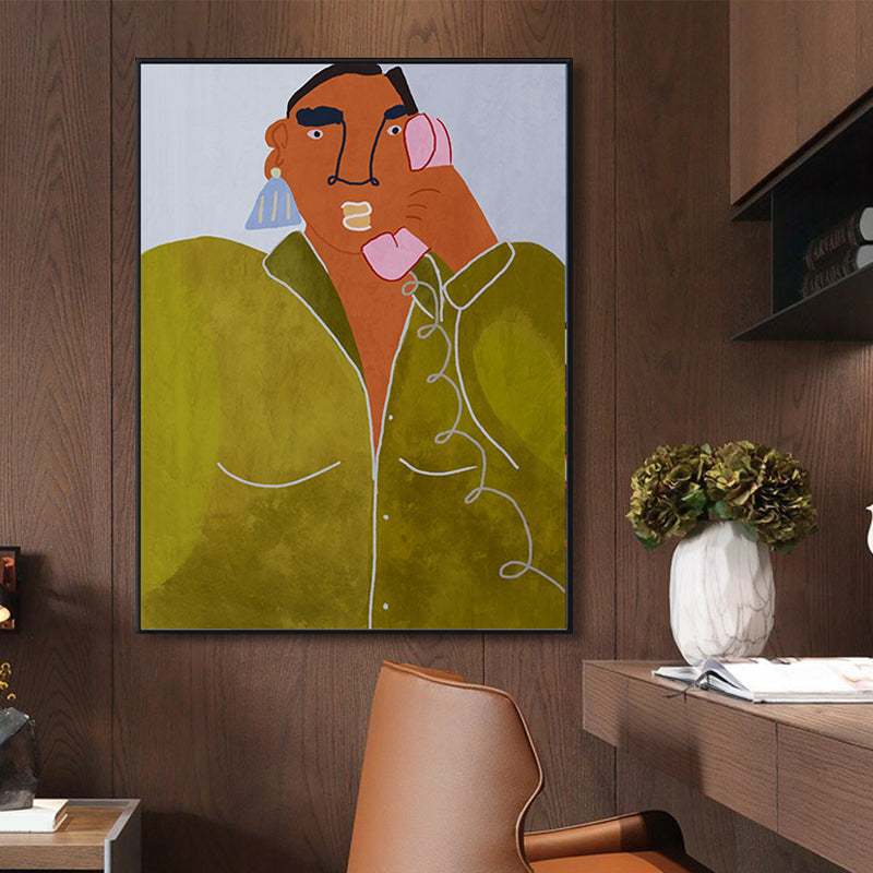 Vivolux | Frau mit Ohrringen Wandkunst Texturiert Funky Wohnzimmer Leinwanddruck zur Dekoration