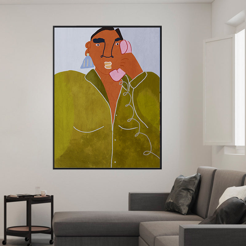 Vivolux | Frau mit Ohrringen Wandkunst Texturiert Funky Wohnzimmer Leinwanddruck zur Dekoration