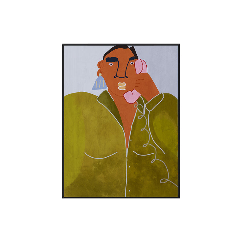 Vivolux | Frau mit Ohrringen Wandkunst Texturiert Funky Wohnzimmer Leinwanddruck zur Dekoration