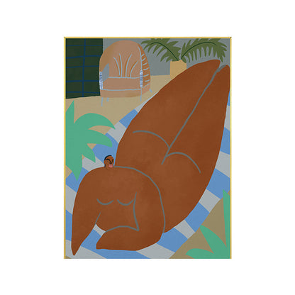 Vivolux | Figur Wandkunst Druck Schlafzimmer Illustration Spaß Zeit des Riesen Leinwand in sanften Farben für Dekor