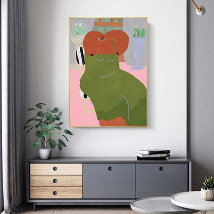 Vivolux | Figur Wandkunst Druck Schlafzimmer Illustration Spaß Zeit des Riesen Leinwand in sanften Farben für Dekor
