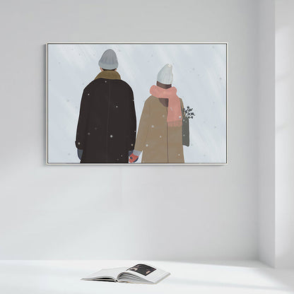 Vivolux | Illustration Pop-Art-Leinwanddruck mit Figurenmuster in dunkler Farbe für das Wohnzimmer