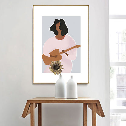 Vivolux | Mori Style Figurenzeichnung Kunstdruck Sanfte Farben Leinwand Wanddekoration für Zimmer, Texturiert