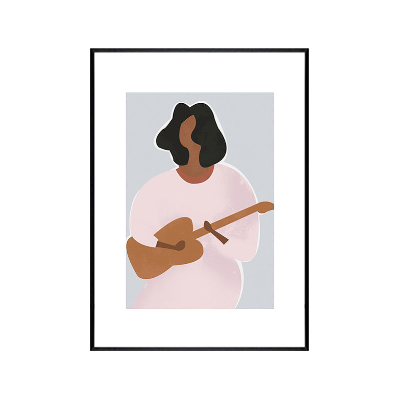 Vivolux | Mori Style Figurenzeichnung Kunstdruck Sanfte Farben Leinwand Wanddekoration für Zimmer, Texturiert