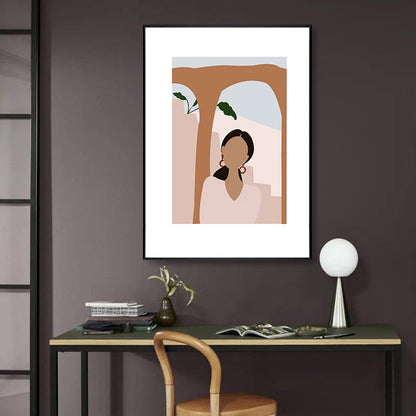 Vivolux | Mori Style Figurenzeichnung Kunstdruck Sanfte Farben Leinwand Wanddekoration für Zimmer, Texturiert