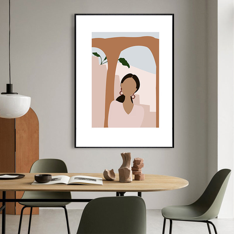 Vivolux | Mori Style Figurenzeichnung Kunstdruck Sanfte Farben Leinwand Wanddekoration für Zimmer, Texturiert