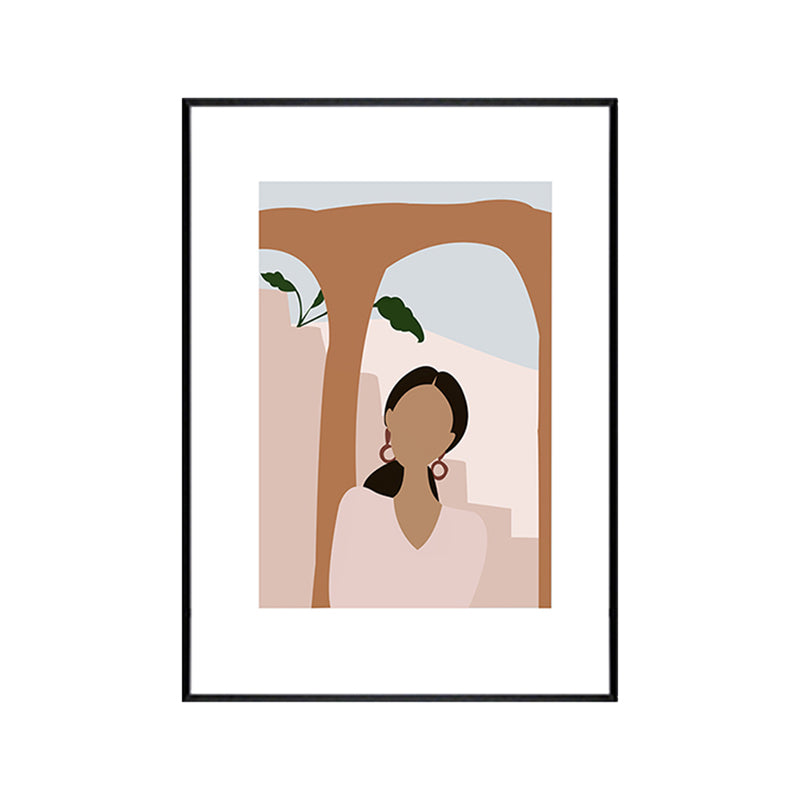 Vivolux | Mori Style Figurenzeichnung Kunstdruck Sanfte Farben Leinwand Wanddekoration für Zimmer, Texturiert