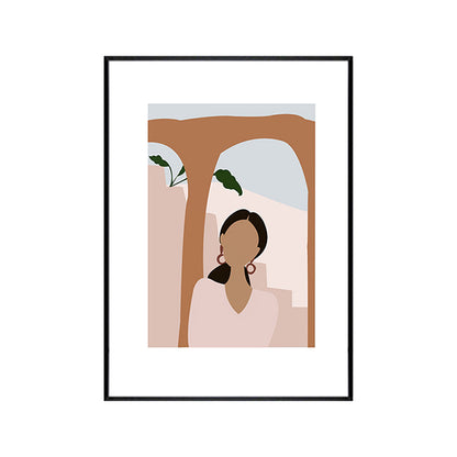 Vivolux | Mori Style Figurenzeichnung Kunstdruck Sanfte Farben Leinwand Wanddekoration für Zimmer, Texturiert