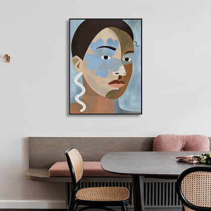 Vivolux | Tribal Man Wandkunst Wohnzimmer Figur Leinwanddruck in Pastellfarbe für die Wohnkultur