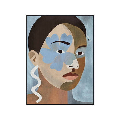 Vivolux | Tribal Man Wandkunst Wohnzimmer Figur Leinwanddruck in Pastellfarbe für die Wohnkultur
