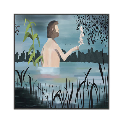 Vivolux | Blaue Mittsommernacht-Leinwandkunst Strukturierte skandinavische Esszimmer Wanddekoration, mehrere Größen