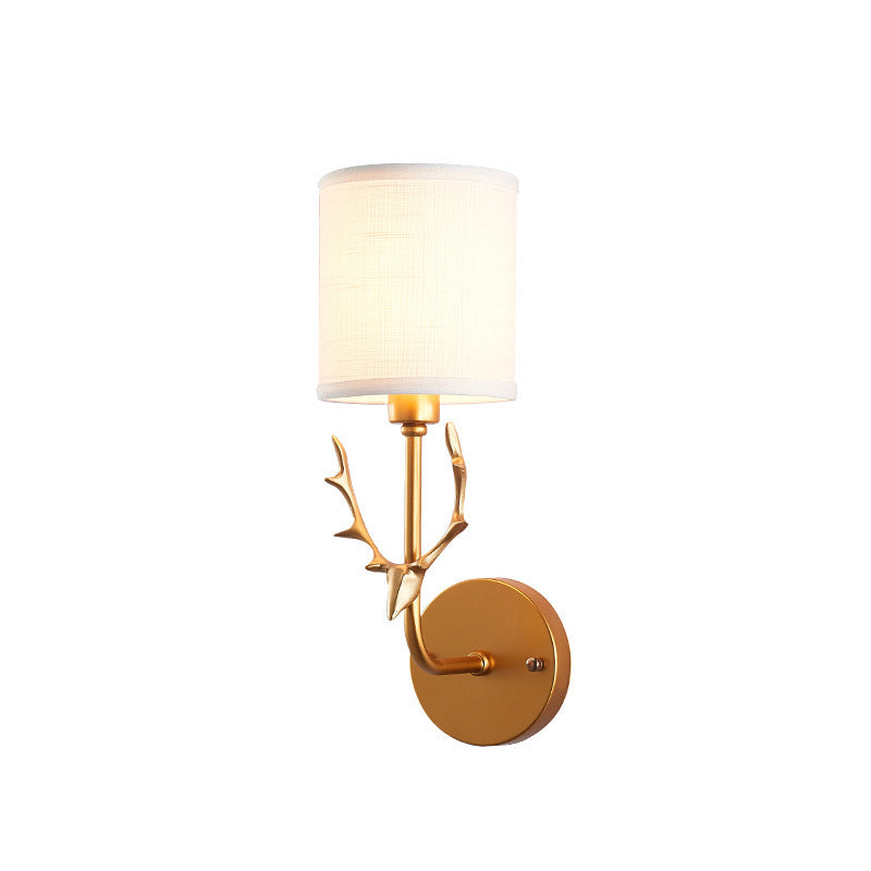 Vivolux | 1-Pear GoldLiebe wall light with cylinder shade rustic metal wall lamp for adult bedroom