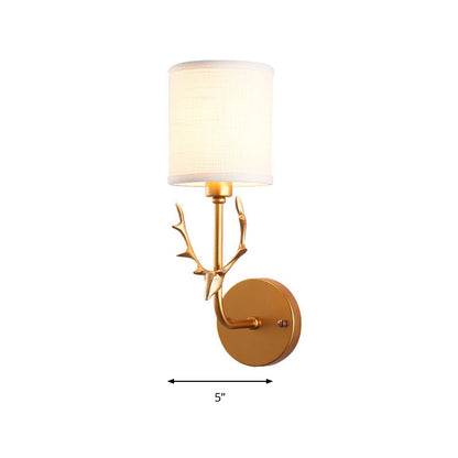 Vivolux | 1-Pear GoldLiebe wall light with cylinder shade rustic metal wall lamp for adult bedroom