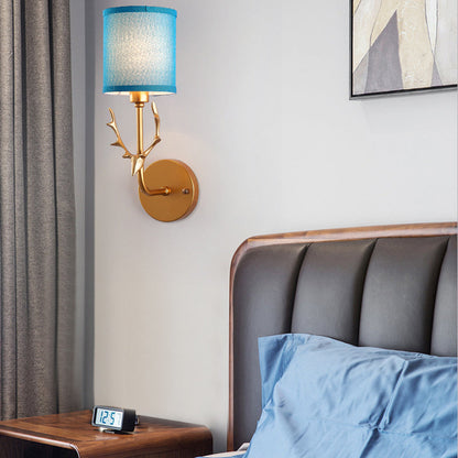 Vivolux | 1-Pear GoldLiebe wall light with cylinder shade rustic metal wall lamp for adult bedroom