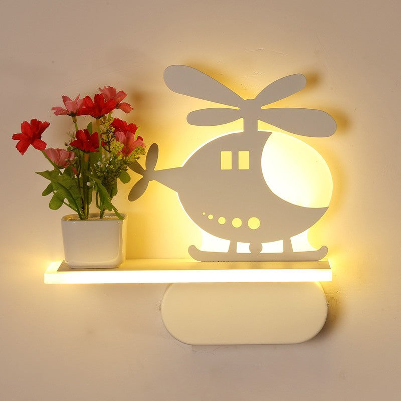 Vivolux | Moderne weiße Wandlampe mit Regal Acryl Wandleuchte für Büro Lernzimmer