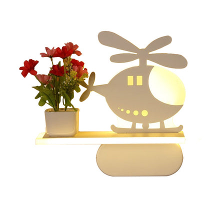 Vivolux | Moderne weiße Wandlampe mit Regal Acryl Wandleuchte für Büro Lernzimmer